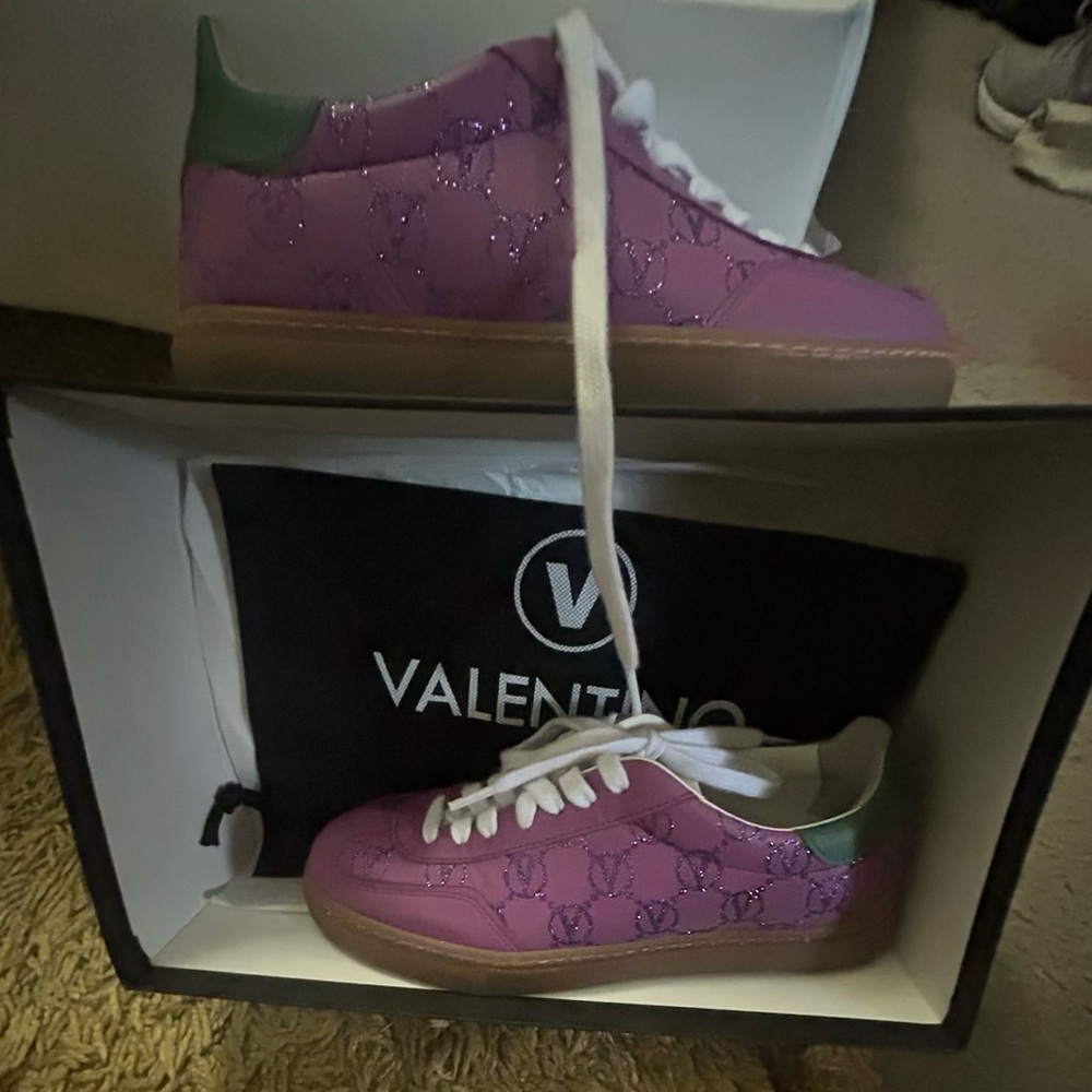 Valentino Women's Purple and Green Sneakers